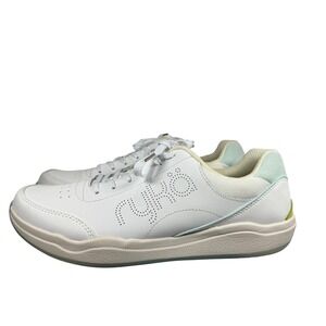 Ryka Courtside White Leather Perforated Lace Up Sneakers Mens Size 11M